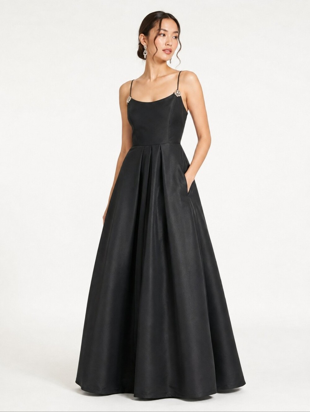 Sachin & Babi Gwen Crystal Embellished Black Gown Size 8